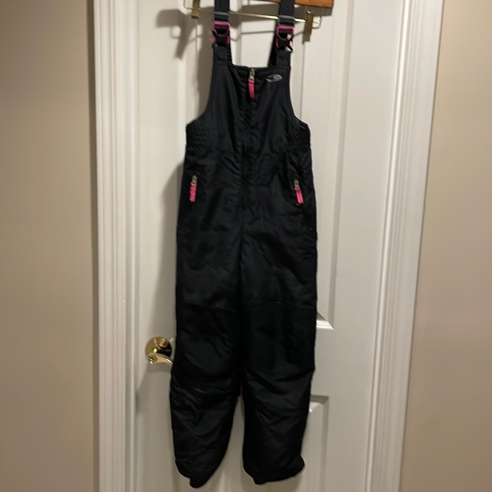 Champion girls black adjustable strap ski bibs pants snowboard size 6/6x